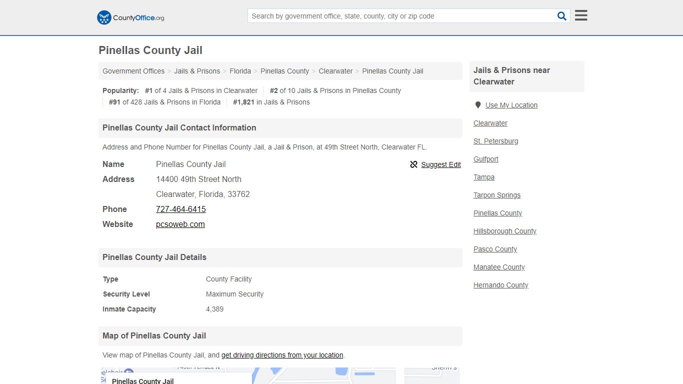 Pinellas County Jail - Clearwater, FL (Address and Phone)